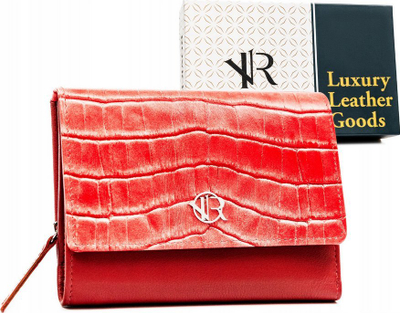 Portofol lëkure për gra VR RV-3412-SLA, croco, i kuq