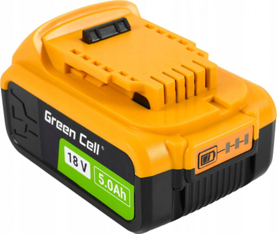 Set bateri dhe karikues GreenCell PTDW18V5, 18V 5Ah, Li Ion, i verdhë
