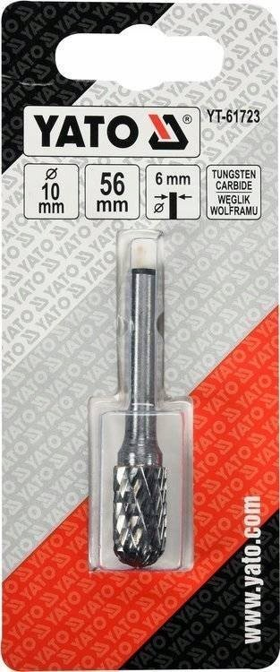 Freza cilindrike për hekur Yato YT-61723, dia 10mm, bisht 6mm, ngjyrë argjendtë