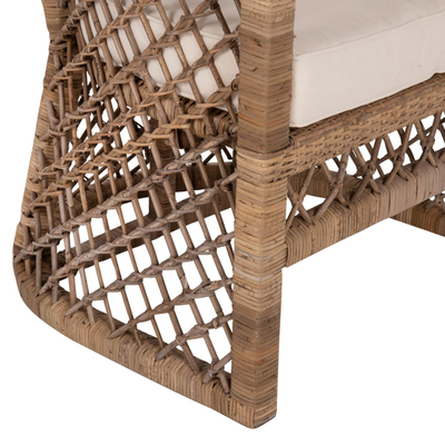 Karrige Mpiko rattan natyral jastëk ecru 64×68×87 cm (HM5990)
