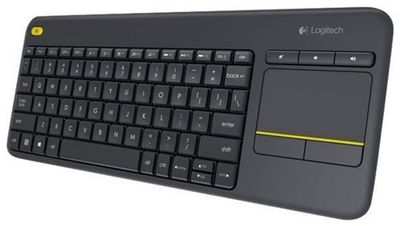 Tastierë wireless Logitech K400 Plus, me touchpad, për PC dhe TV, e zezë
