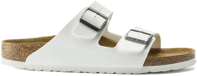 Sandale Birkenstock Arizona BS W 0552683, Birko Flor, taban kork lateks, të bardha