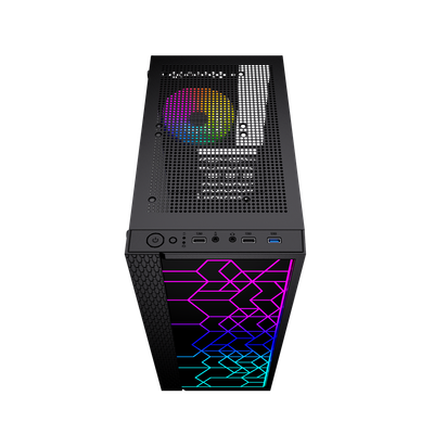 Kuti kompjuteri Gembird Fornax 2500, Mid Tower ATX, panel xhami, e zezë