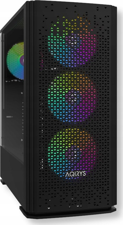 Kasa kompjutri Gacrux Midi Tower, xham i temperum, RGB, e zezë