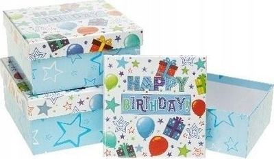 Set kuti dhuratash Teka Birthday Rosett, 3 copë, me shumë ngjyra