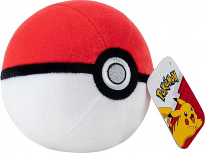 Lodër pelushi Jazwares Pokémon Poké Ball, 5", 12 cm, e kuqe me të bardhë