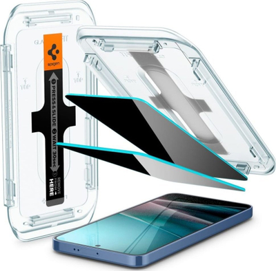 Xham mbrojtës Spigen Glass TR EZ Fit HD Privacy, 2 copë, Samsung Galaxy S25 Plus S24 Plus, transparent