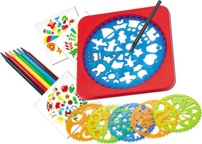 Set kreativ për vizatim mandala Dromader 130-03033, me shabllone, shumëngjyrësh