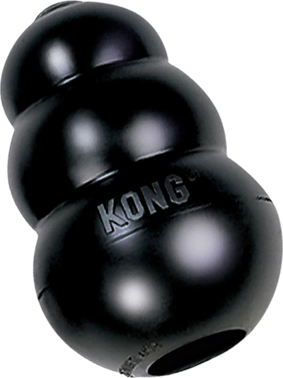 Lodër për qen KONG Extreme Medium, 8cm, gome shumë e fortë, e zezë