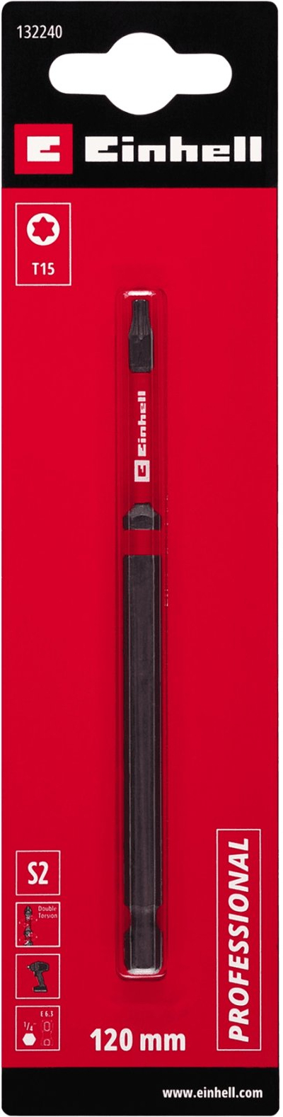 Bit goditës Einhell T15, 120 mm, çelik S2, i kuq