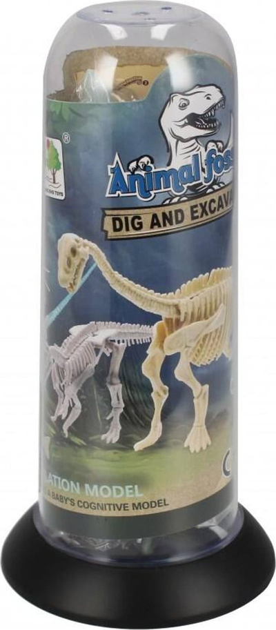 Lodër skelet dinosauri Mega Creative 502337, për ta montu vetë, në tub plastik, bezhë