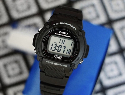 Orë dore për meshkuj Casio W-219HB-3AVEF, e zezë