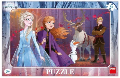 Puzzle Dino Frozen II, 15 pjesë, 25 x 14 cm, shumëngjyrësh