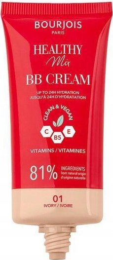 Krem BB për fytyrë Bourjois Healthy Mix, Clean &amp; Vegan, 30 ml, boja 01 Ivory