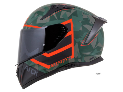 Helmetë integrale Cassida Aero ATCK, polikarbonat, homologim ECE 22.06, kamuflazh jeshile e zezë gri portokalli