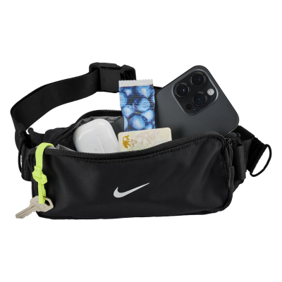 Çantë beli Nike Tempo Running Waistpack, për vrap, me brez që rregullohet, e zezë