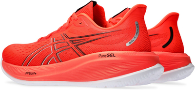 Atlete vrapimi Asics Gel Cumulus 26, me xhel poshtë, shollë e fortë, të kuqe me të bardha
