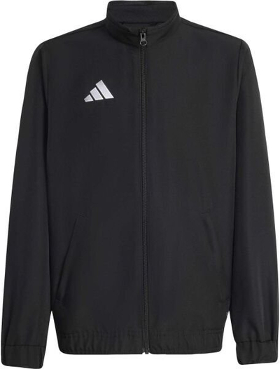 Xhaketë sportive për fëmijë Adidas Entrada 26, poliester i ricikluar, me zinxhir, e zezë
