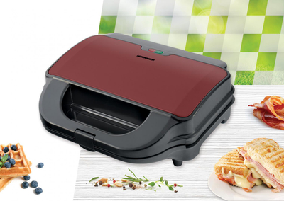 Tostier Heinner SM-2H900BKS, 900W, pllaka të lëvizshme, i zi