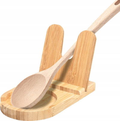 Држач за кујнска лажица Bamboo Spoon Rest, бамбус, 12.7 x 20.5 x 3.5 cm, природна боја