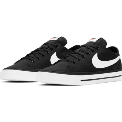 Патики Nike Court Legacy Canvas, платнен материјал, гумен ѓон, црни со бели