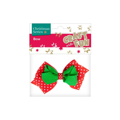 Fjongo zbukuruese Craft with Fun Christmas Series, për Krishtlindje, kuqe jeshile me pika të bardha