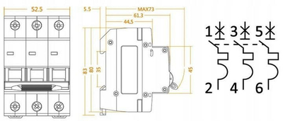 Automatik Gacia SB6L B50, 50A, 3P trefazor