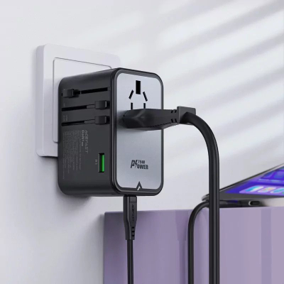 Karikues udhëtimi ACEFAST GaN 67W, 3x USB C, 2x USB A, me prizë ndërkombëtare
