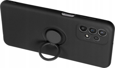 Kapak telefoni Forcell Ring për Samsung Galaxy A23 5G, silikoni, me unazë magnetike, i zi