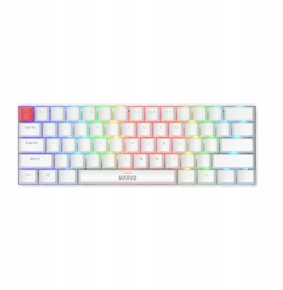 Tastierë gaming Marvo Scorpion KG933G Saber 61, mekanike, RGB, 60%, layout UK, e bardhë
