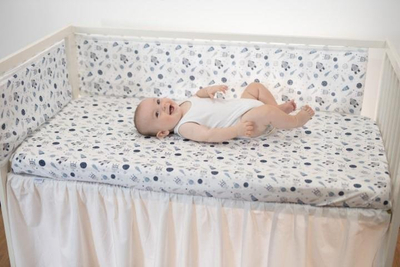 Mbrojtëse anësore krevati Babymatex BUMP AIR, 180cm, rrjetë 3D AERO MESH, gri