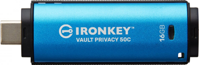 USB Pendrive Kingston IronKey Vault Privacy 50C, 16GB, USB-C, 256bit, AES