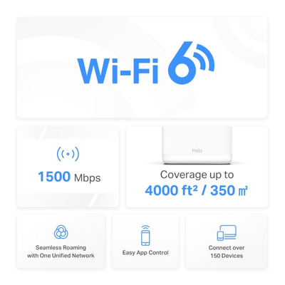 Sistem Wi-Fi Mesh Mercusys Router Halo H60X, AX1, 2 copë
