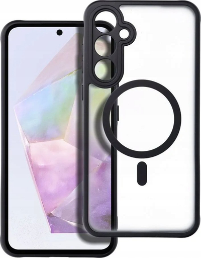 Kapak mbrojtës Futera Full Matte Mag për Samsung A35, MagSafe, transparent, i zi