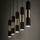 Llambadar varëse TK Lighting Vivien 4758, 5 vende, GU10, i zi me të artë