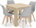Set tavoline ngrënieje Oskar, tavolinë 80x80 cm, 4 karrige, sonoma dhe gri