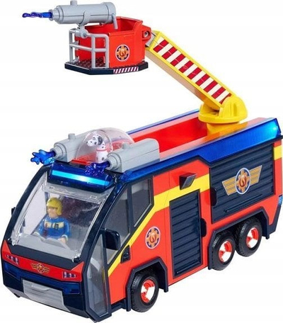 Set loje Fireman Sam Jupiter Fire Truck, kamion zjarri 32 cm, me drita dhe zë, shumëngjyrësh