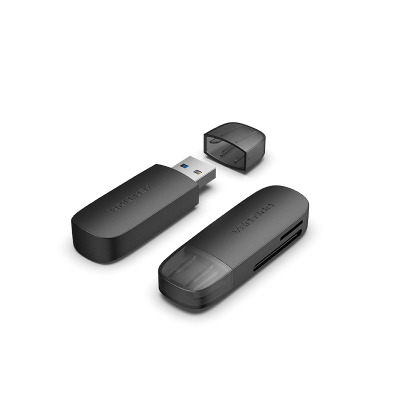 Читач на картички Vention 2 in 1 USB 3.0, SD TF, црн