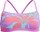 Top bikini trajnimi Zoggs Womens Club, shpinë e kryqëzuar, print lulesh, rozë jeshile