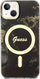 Mbulesë telefoni Guess Golden Marble, për iPhone 14 Plus 6.7", hardcase, MagSafe, e zezë