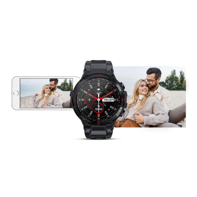 Smartwatch Giewont GW430-1, sportiv, që s’e ha uji, i zi