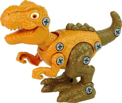 Set lodër LeanToys Dinosaur Tyrannosaurus Rex, DIY me kaçavidë, me vezë, portokalli