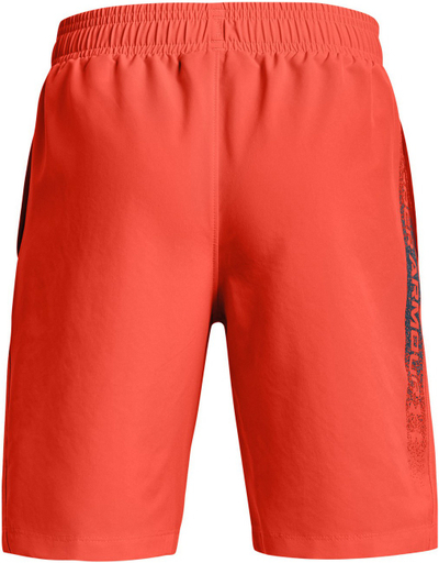 Кратки спортски панталони Under Armour Boys Woven Graphic, за момчиња, портокалова боја