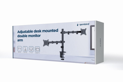 Mbajtës për dy monitorë Gembird MA-D2-03, 17-32", VESA 75/100, i zi