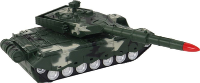Играчка тенк со далечински управувач Combat Tank, ротација 360°, стрели со светло и звук, зелен камуфлаж