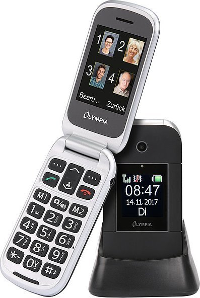 Telefoni palosës Olympia Janus, ekran 2.4", 90 g, i zi
