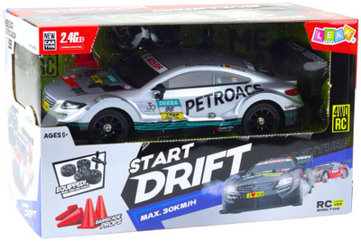 Makina garash me telekomandë LEAN Toys Racing Car Drift, 1:16, 30km/h, ngjyr argjendi