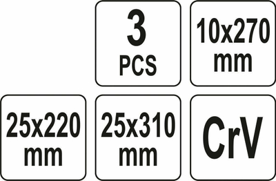 Set shpatullash për gasketë Yato YT, 3 copë, çelik CrV, dorezë ergonomike