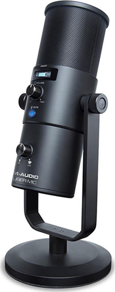 Mikrofon studio USB M-Audio Uber Mic, me dalje kufjesh 3.5mm, me rregull volum dhe buton mute, ngjyrë e zezë
