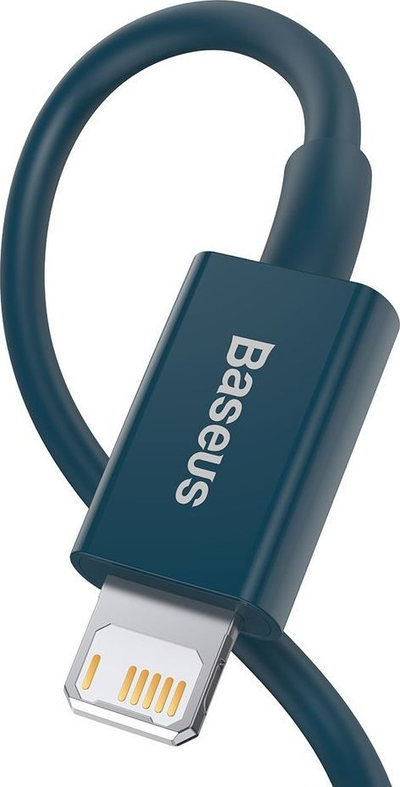 Kabllo karikimi Baseus CALYS-C03, USB në Lightning, 2m, 2.4A, blu